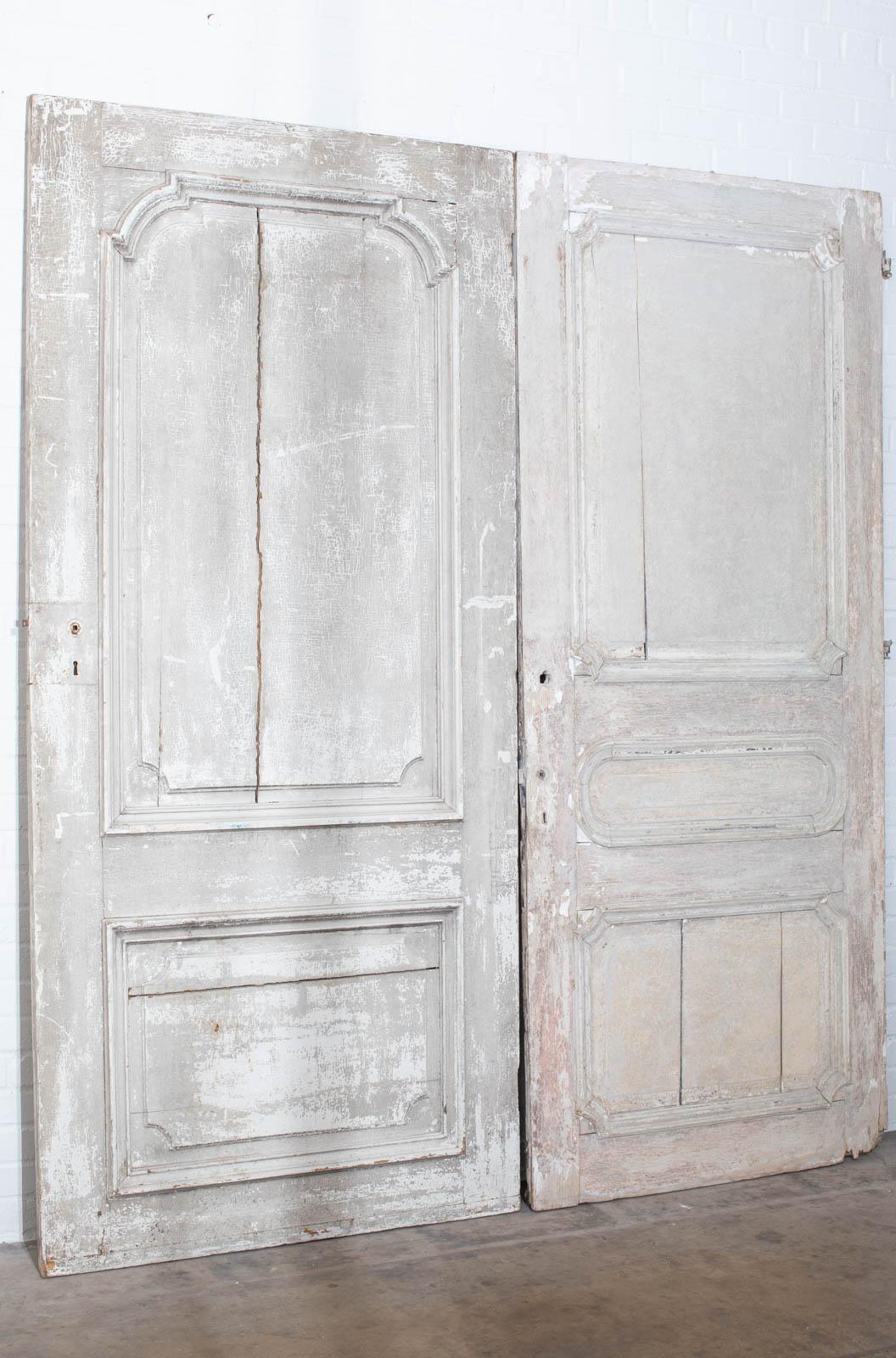 Rustic Pair of 19th Century French Painted Panel Doors 10