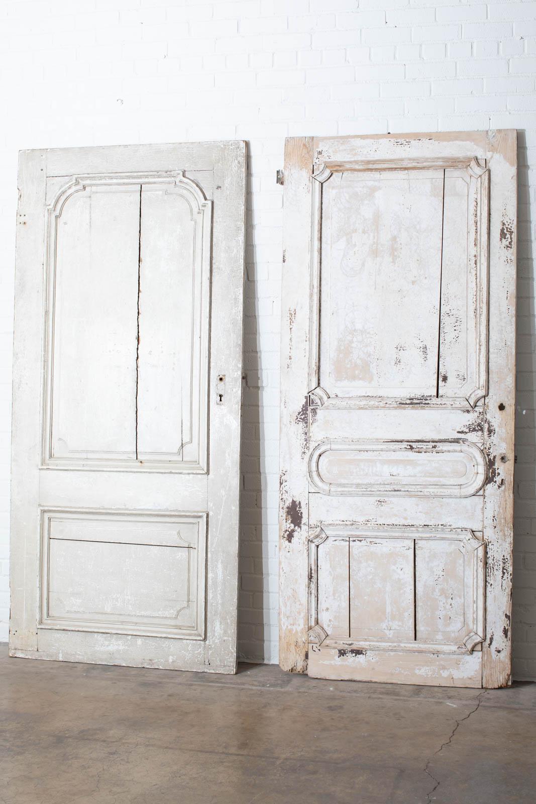 Rustic Pair of 19th Century French Painted Panel Doors 14