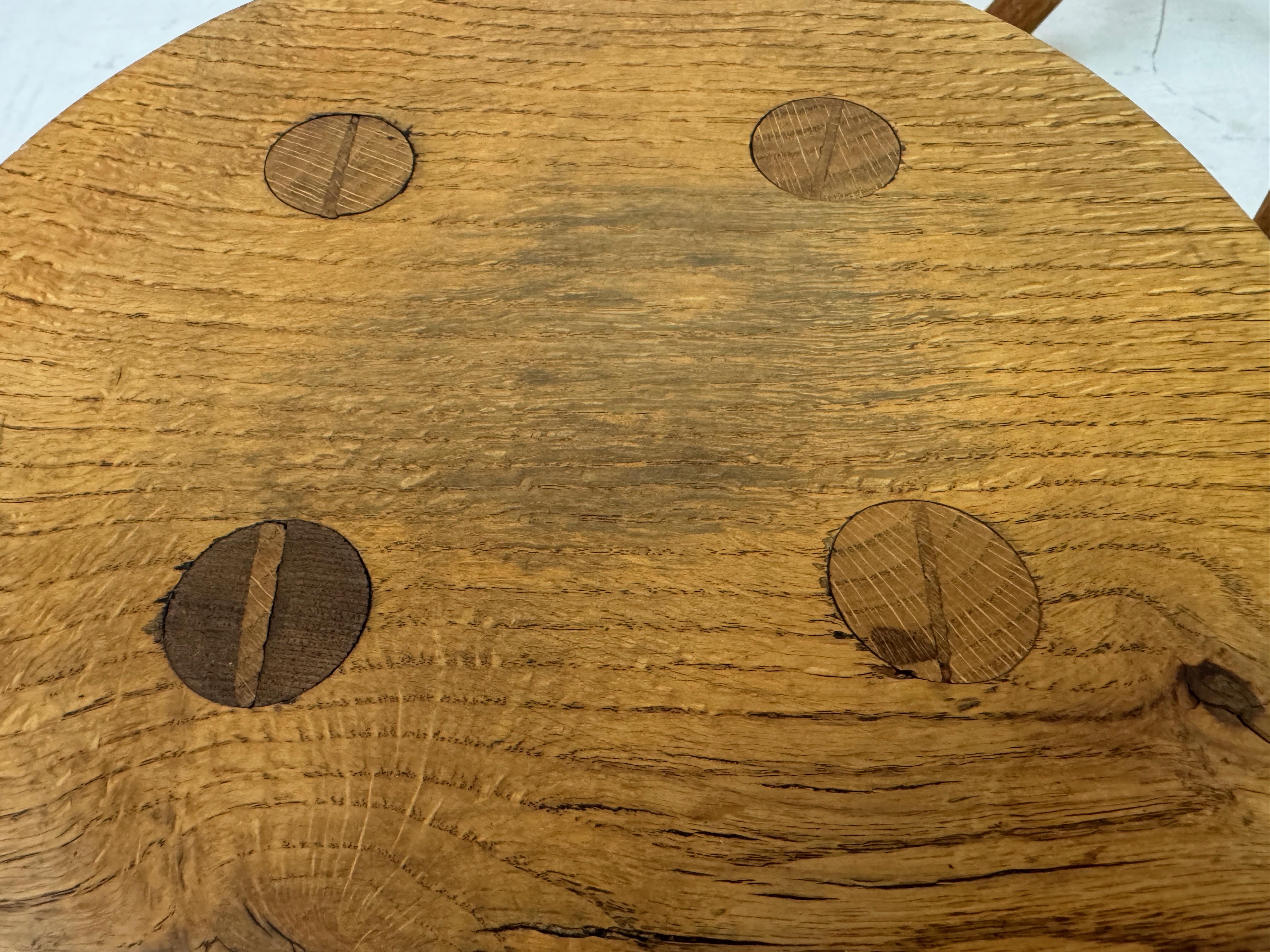 Rustic Oak Milking Stool For Sale 4