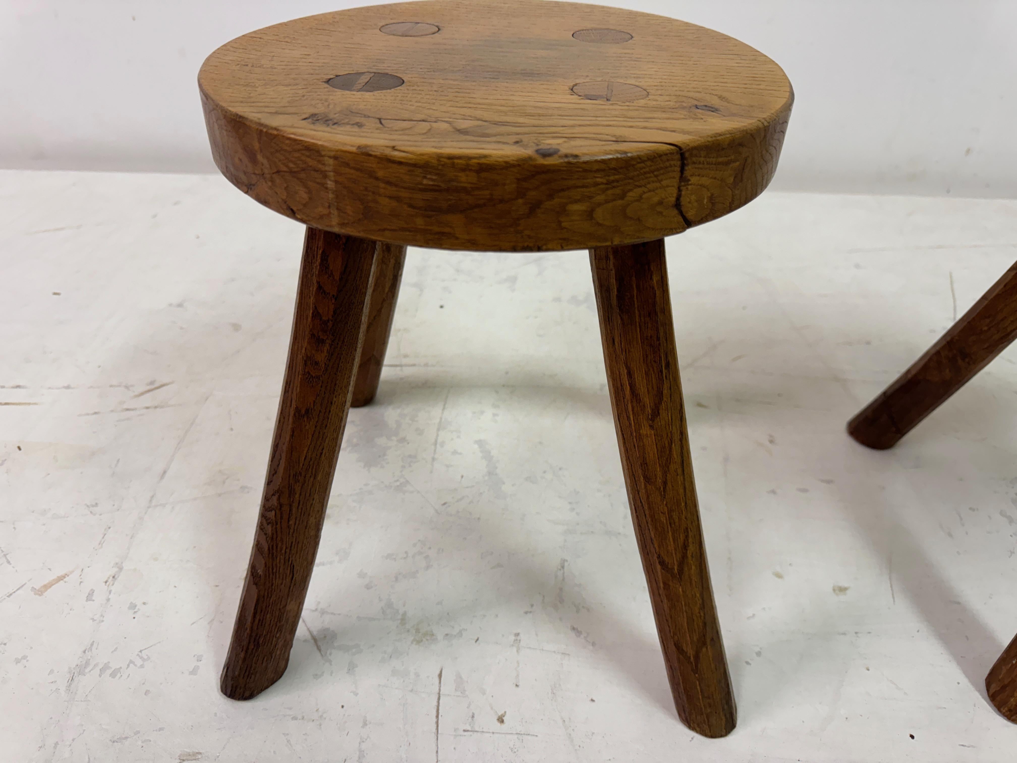 Rustic Oak Milking Stool For Sale 1