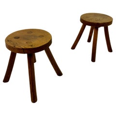 Tabouret de traite en Oak rustique