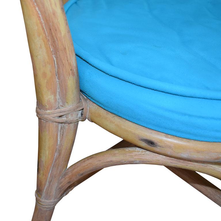 Rustic Palm Beach Regency Fan Back Bamboo and Rattan Dining Chairs, A Pair at 1stDibs fan