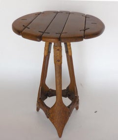 Rustic Palm Wood Side Table