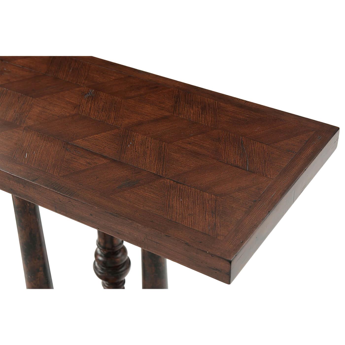 Rustic Parquetry Console Table 2