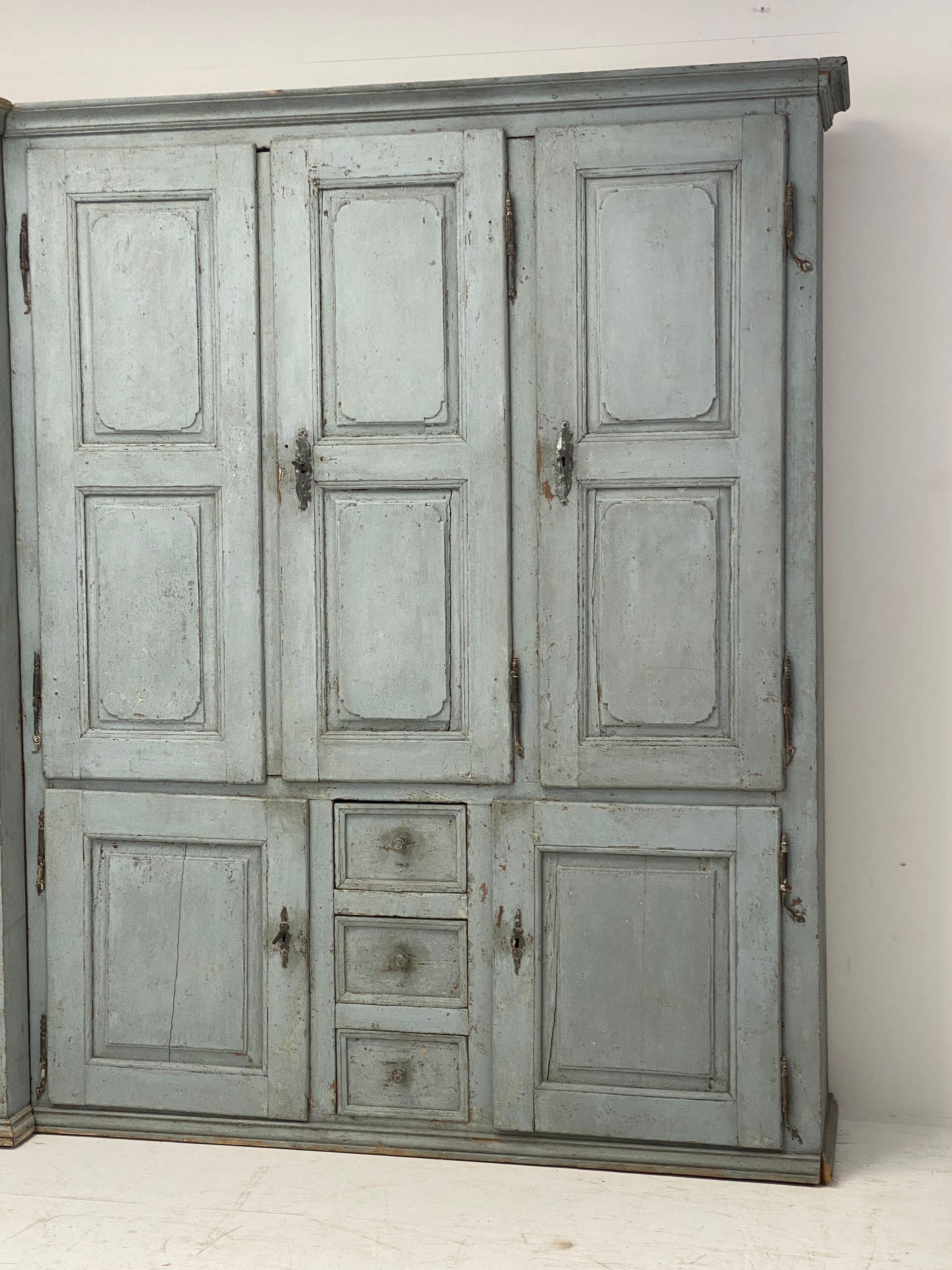 Nutwood Rustic Patinated French Cupboard For Sale