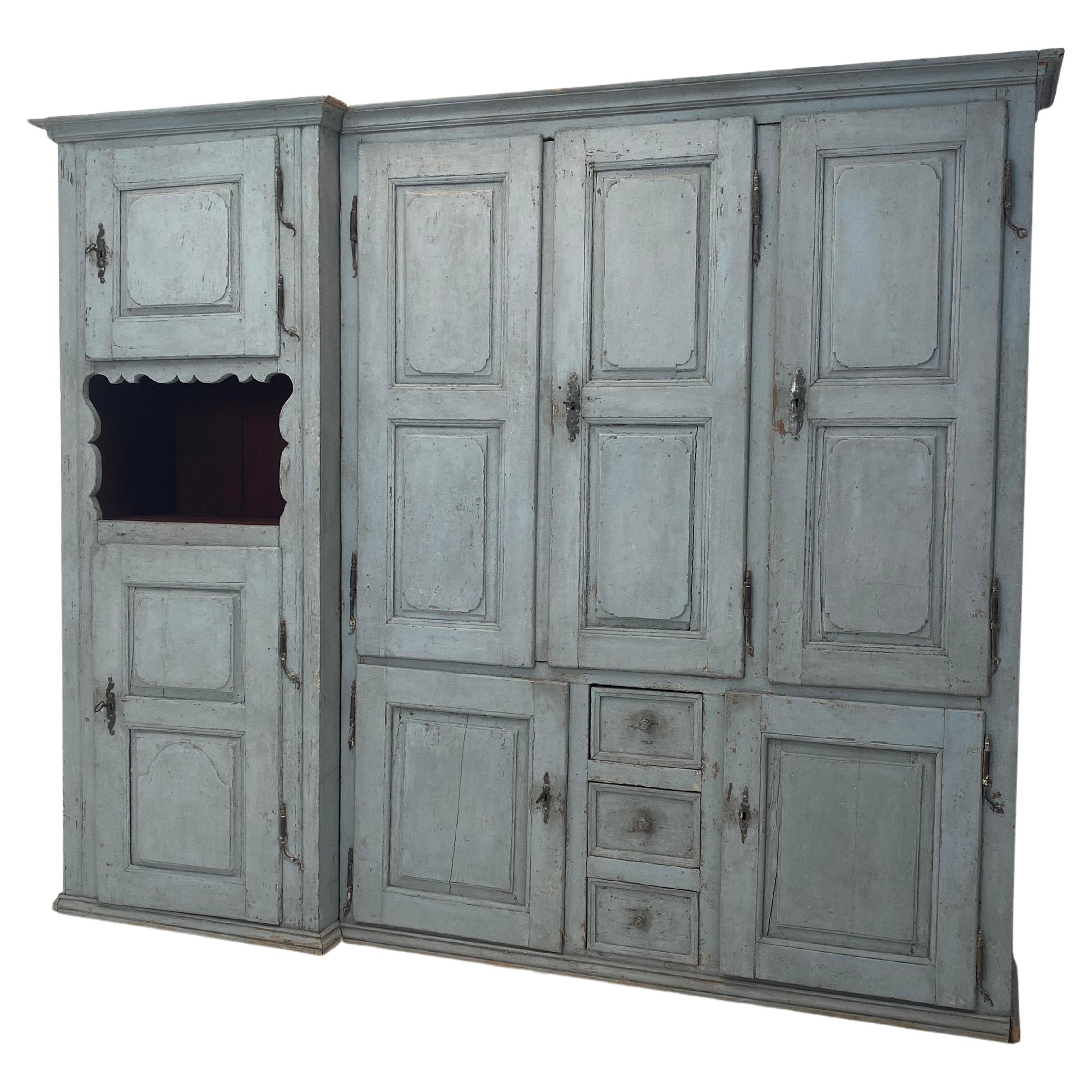 Rustic Patinated French Cupboard For Sale