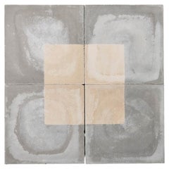 Reclaimed Monochrome Black and Cream Square Pattern Encaustic Tiles 2.2 m2