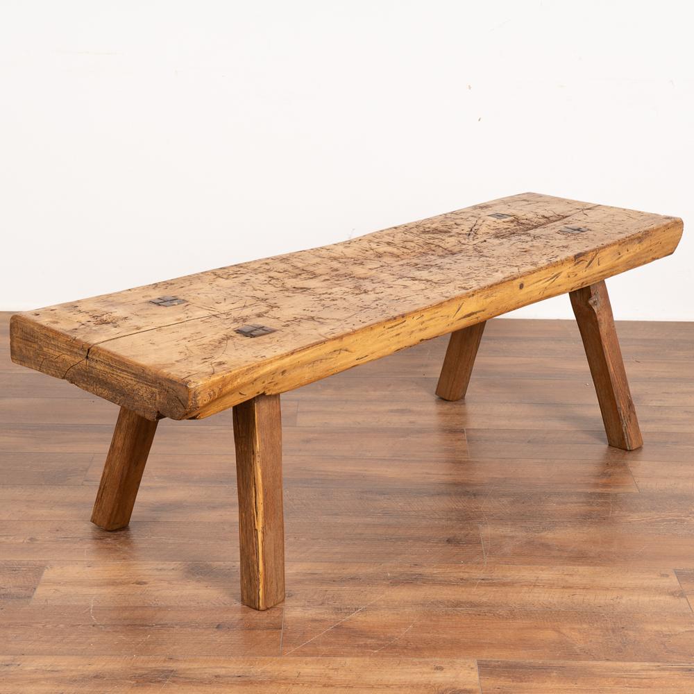 Rustic Peg Leg Coffee Table from Old Work Table, Hungary circa 1890 3