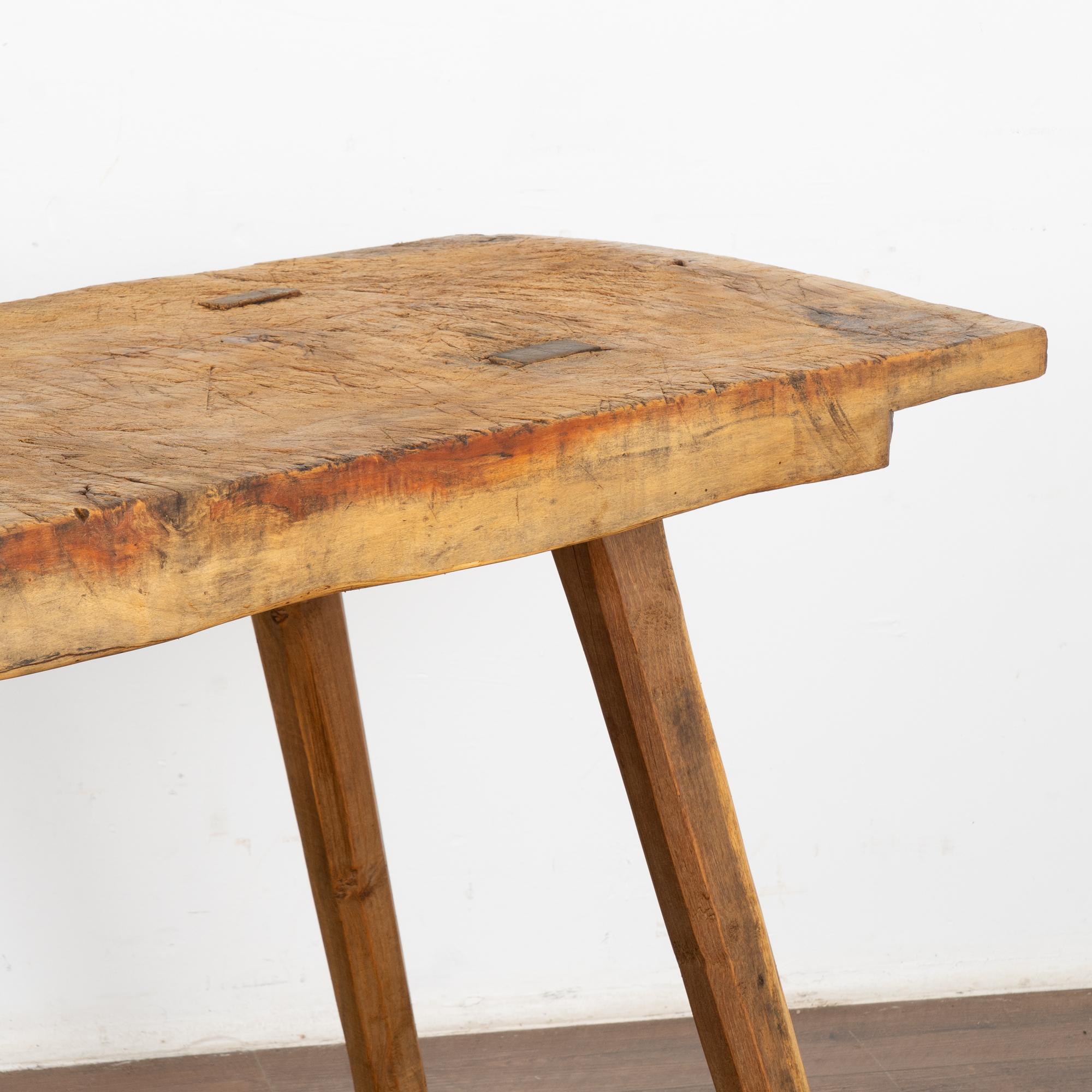 Rustic Peg Leg Console Table, Hungary circa 1890 For Sale 5