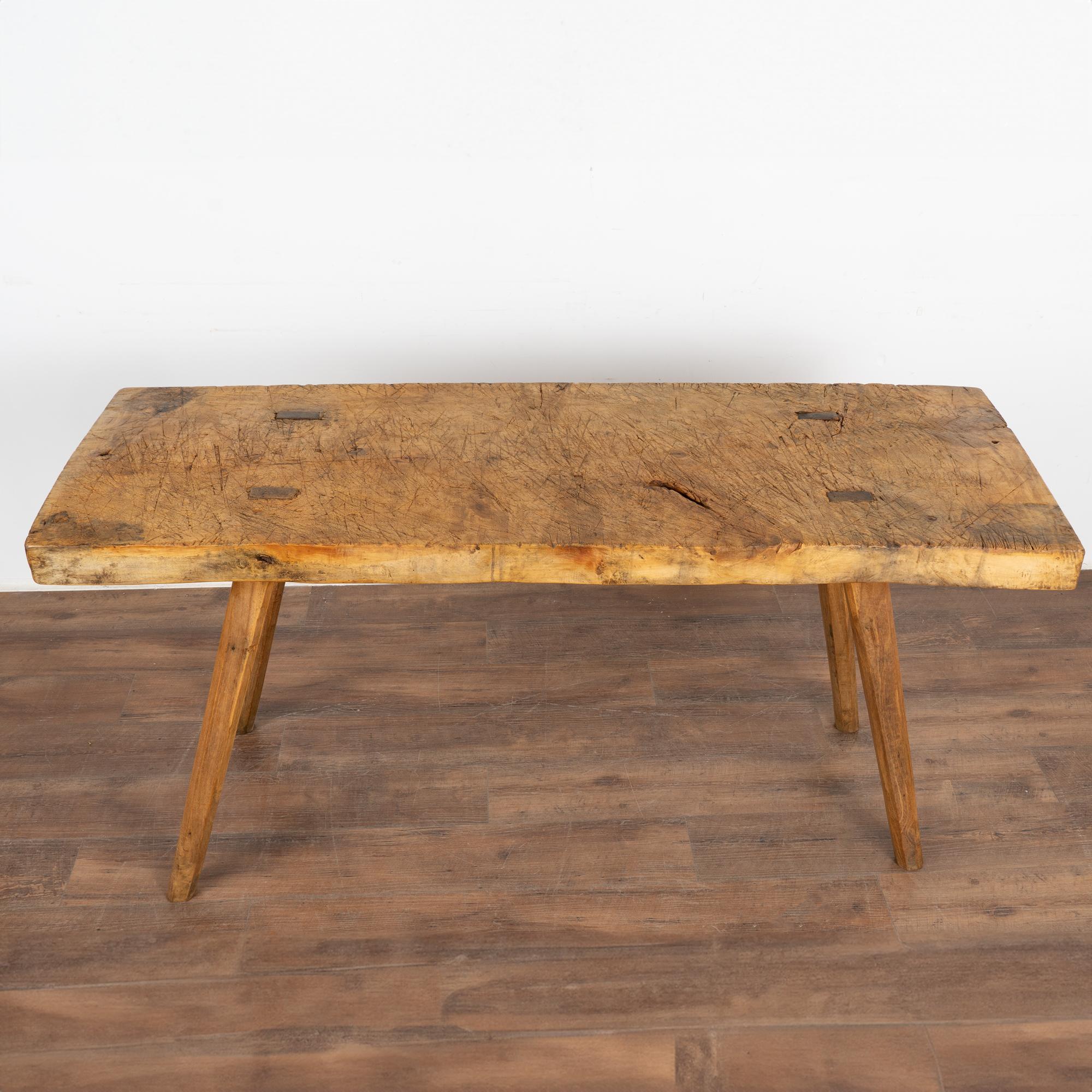 Hungarian Rustic Peg Leg Console Table, Hungary circa 1890 For Sale