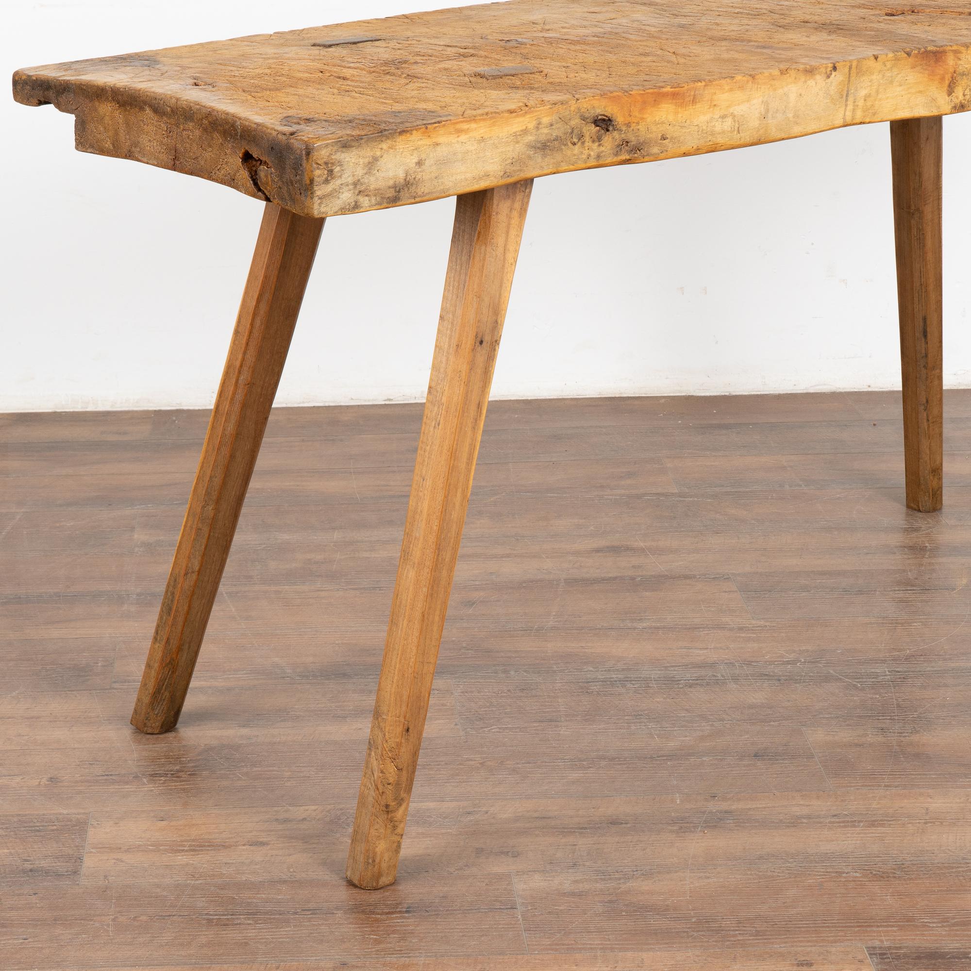 Wood Rustic Peg Leg Console Table, Hungary circa 1890 For Sale