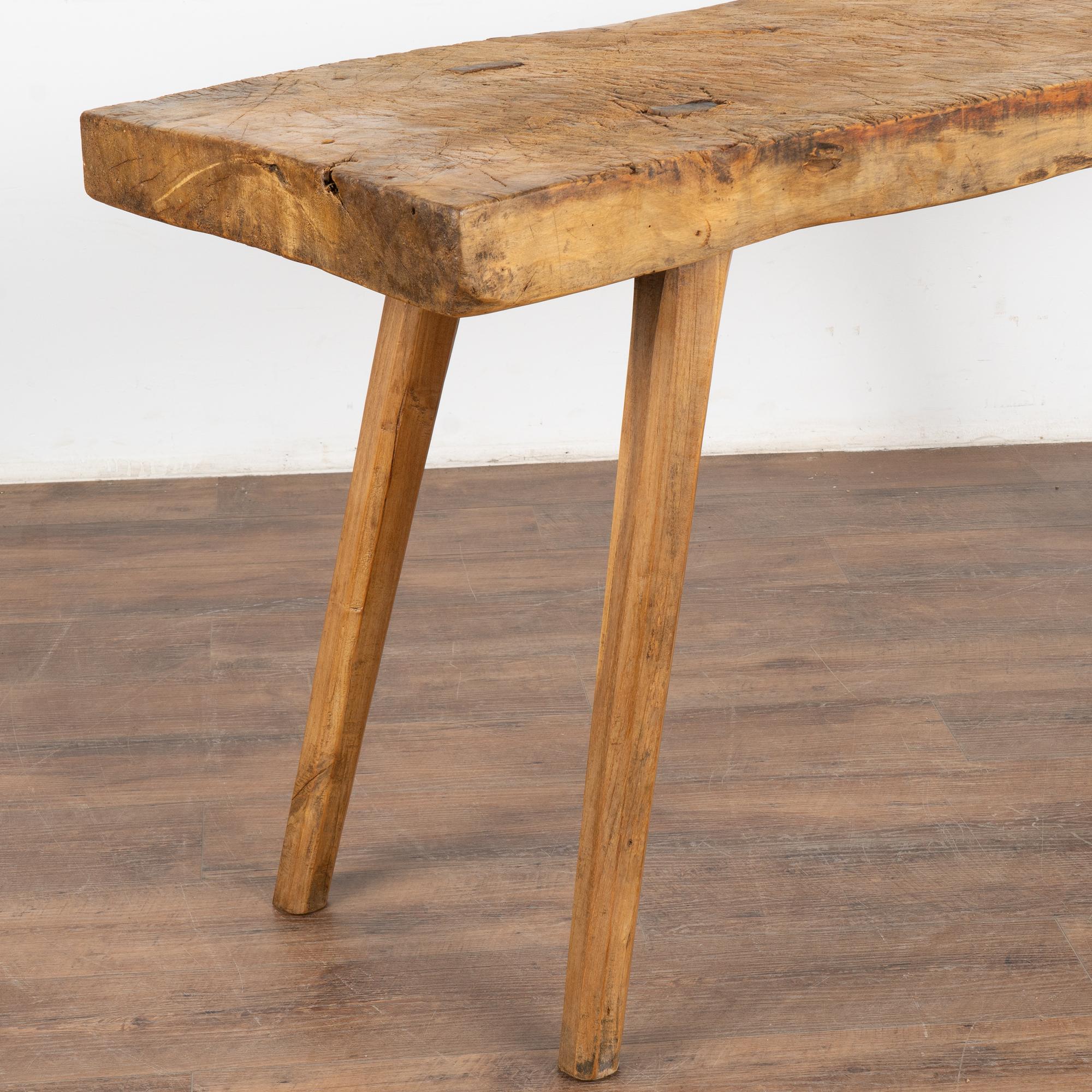 Rustic Peg Leg Console Table, Hungary circa 1890 For Sale 1