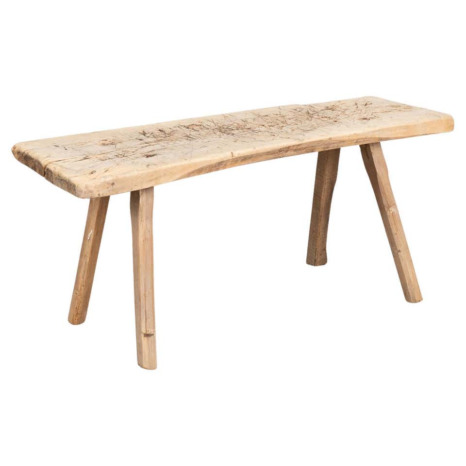 Long Rustic Bench with Middle Leg at 1stDibs | rustic long bench ...