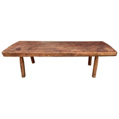 Antique Rustic Pegged Leg Coffee Table