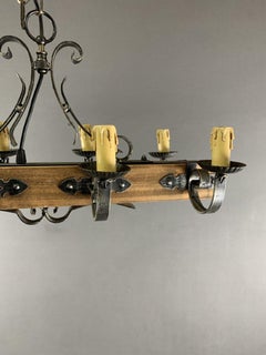 Rustic Pendant Lamp In Wood And Metal