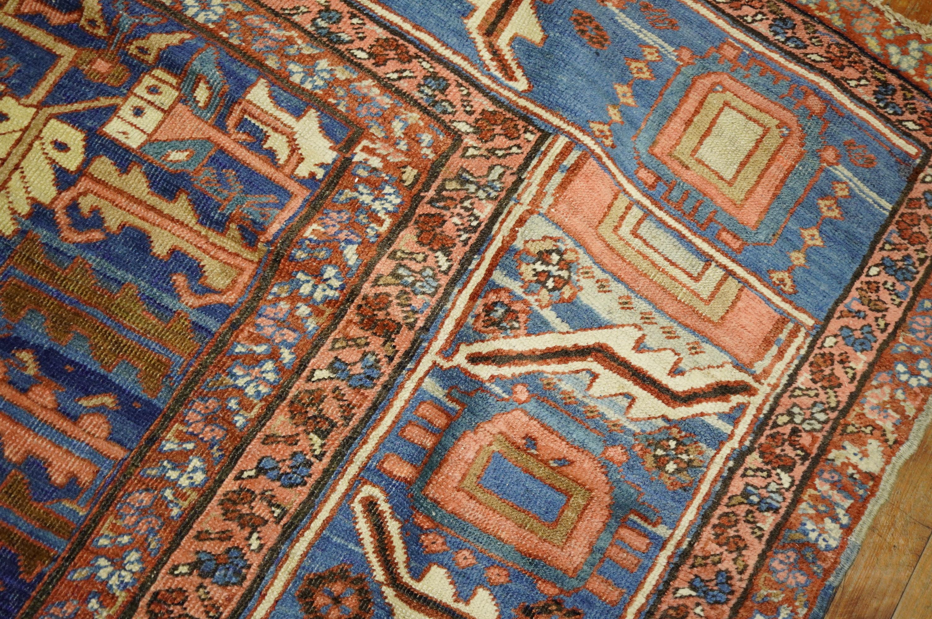 Rustic Persian Bakshaish Tribal Room Size Rug For Sale 8