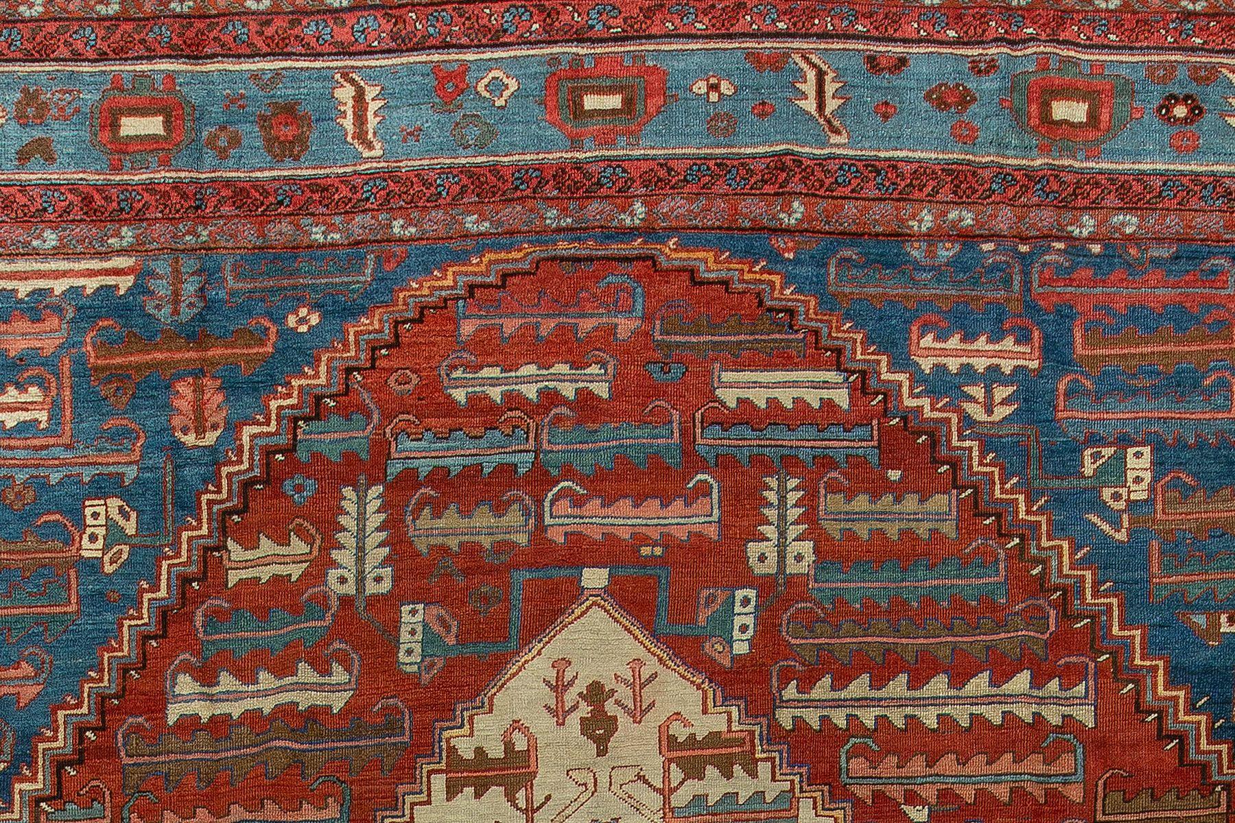 Rustic Persian Bakshaish Tribal Room Size Rug In Good Condition For Sale In New York, NY