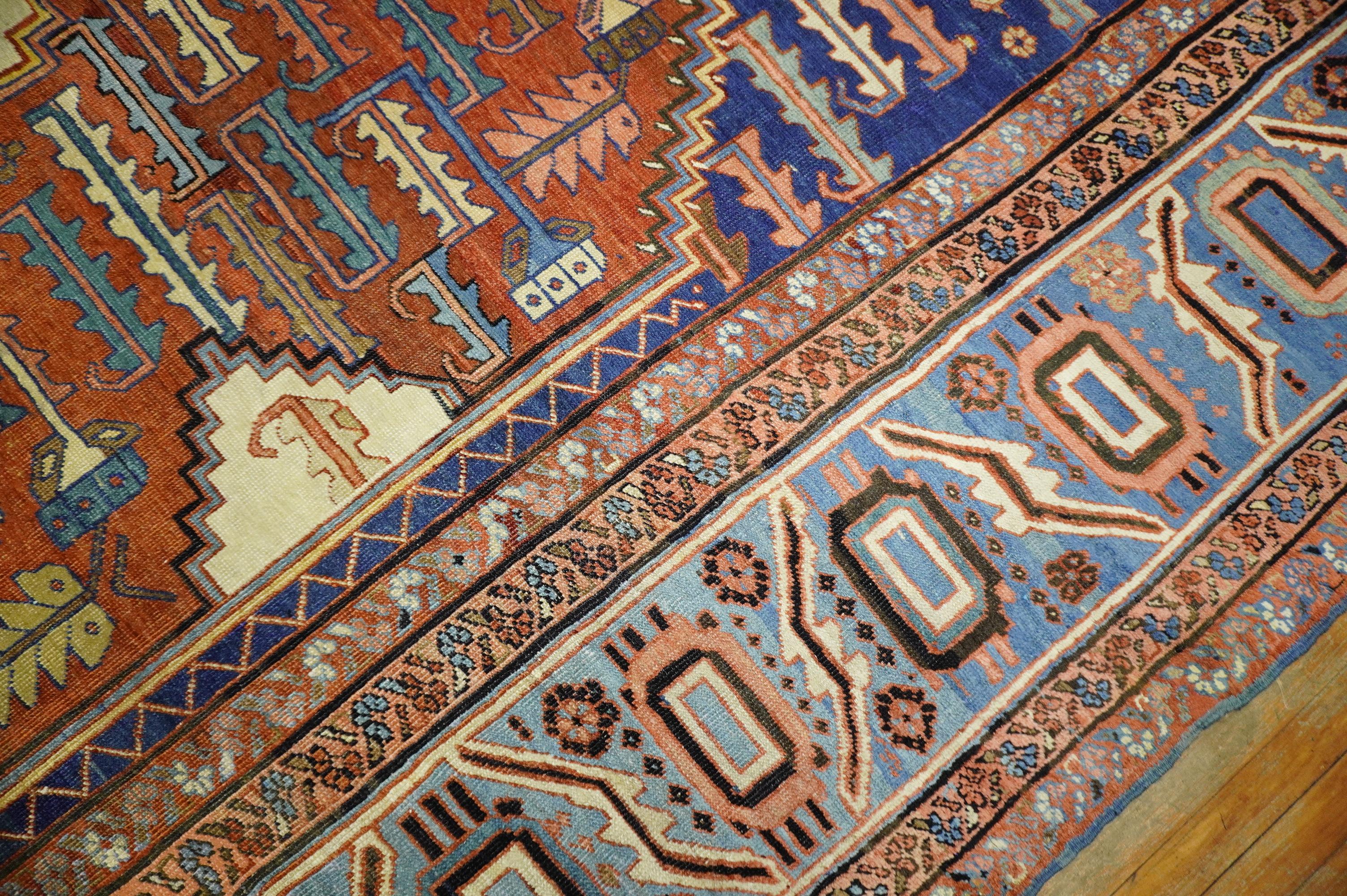Rustic Persian Bakshaish Tribal Room Size Rug For Sale 3