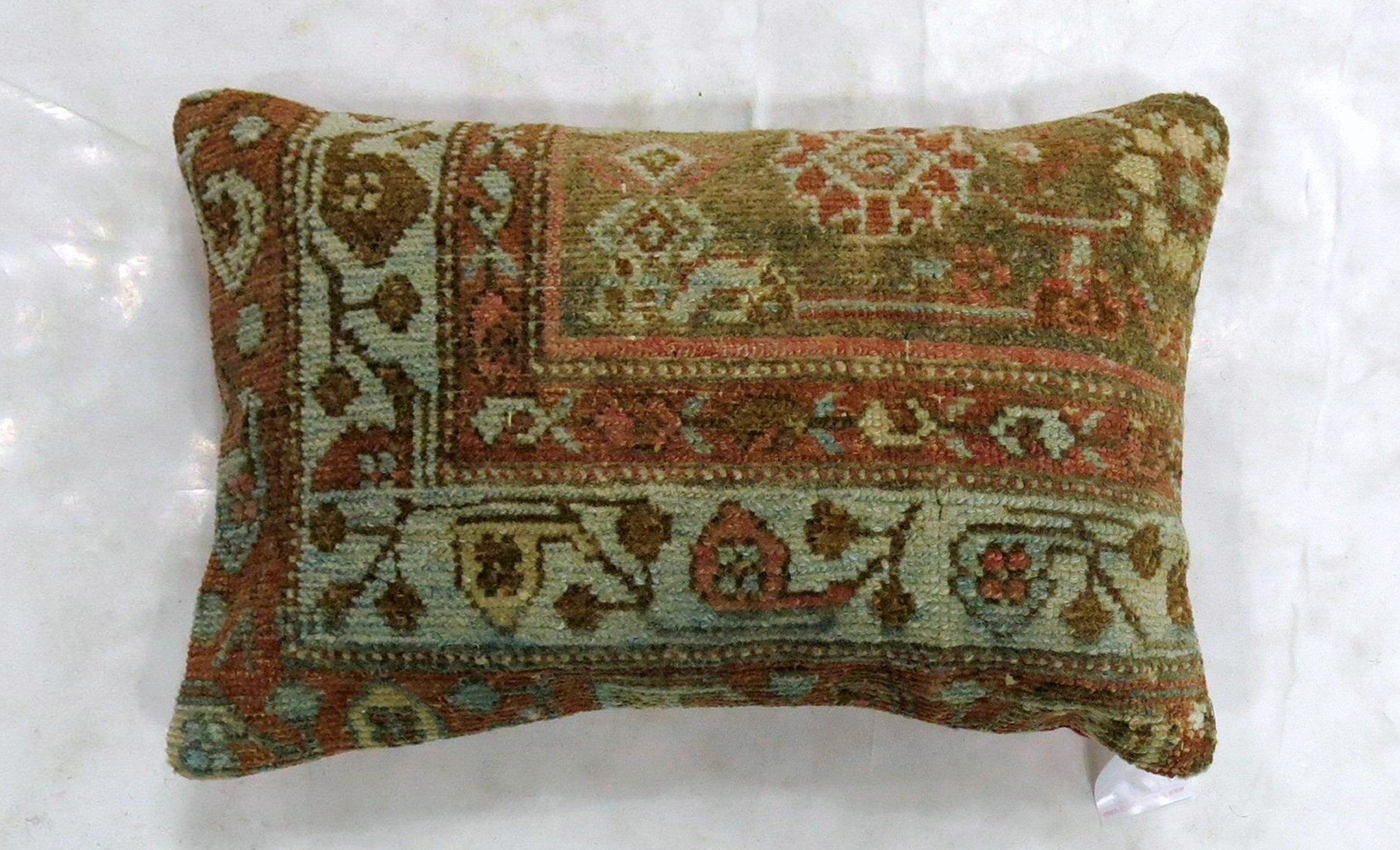Rustic Persian Malayer Lumbar Size Rug Pillow In Good Condition In New York, NY
