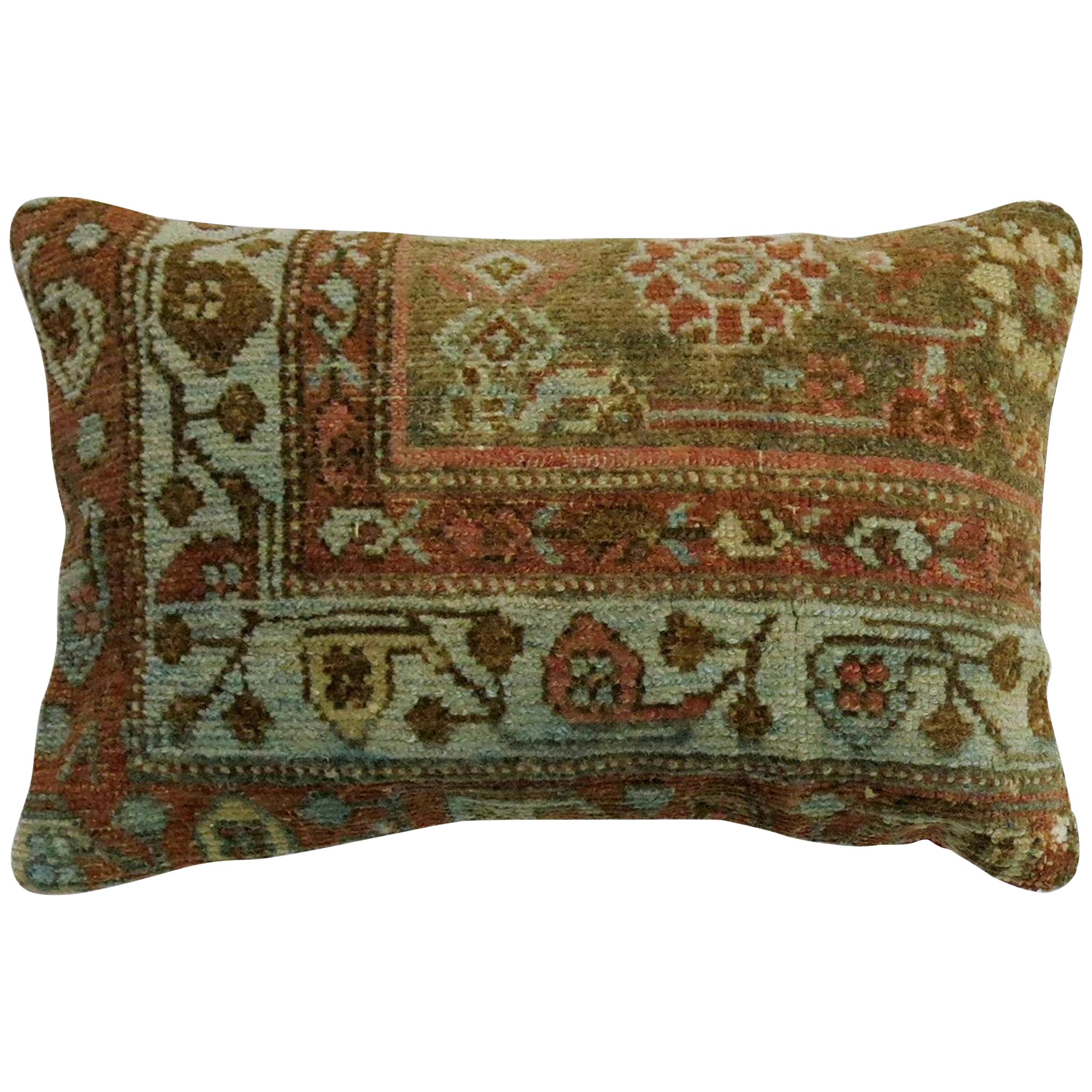 Rustic Persian Malayer Lumbar Size Rug Pillow