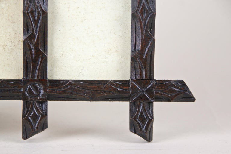 19th Century Rustic Photo Frame Black Forest Hand Carved, Austria, circa 1880 For Sale