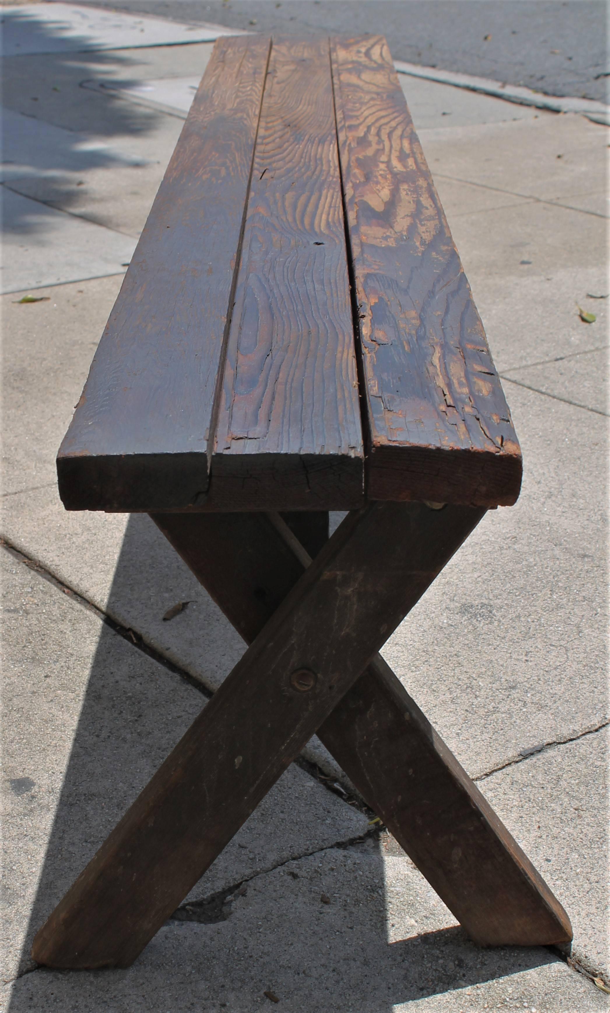 Rustic Picnic Table and Matching Benches 5