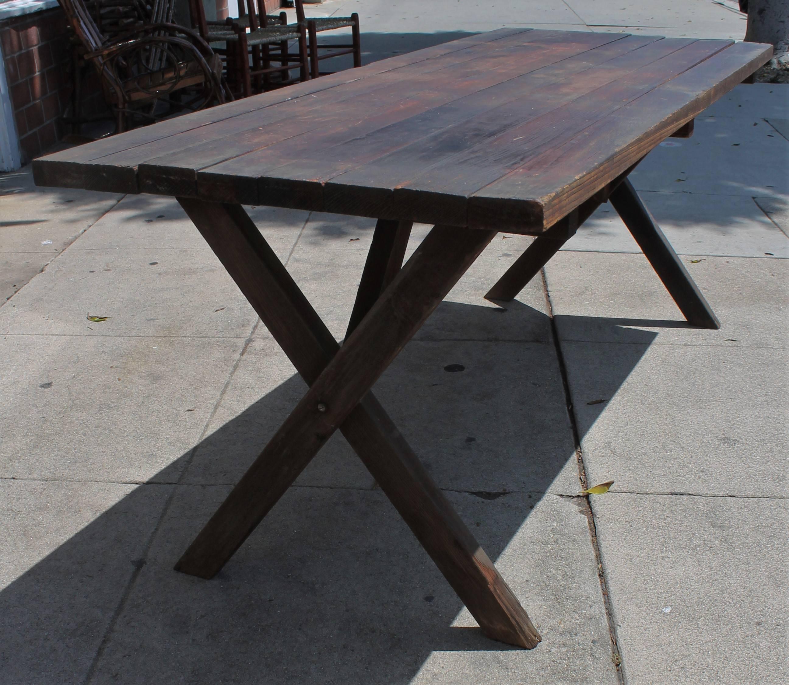 Rustic Picnic Table and Matching Benches 7