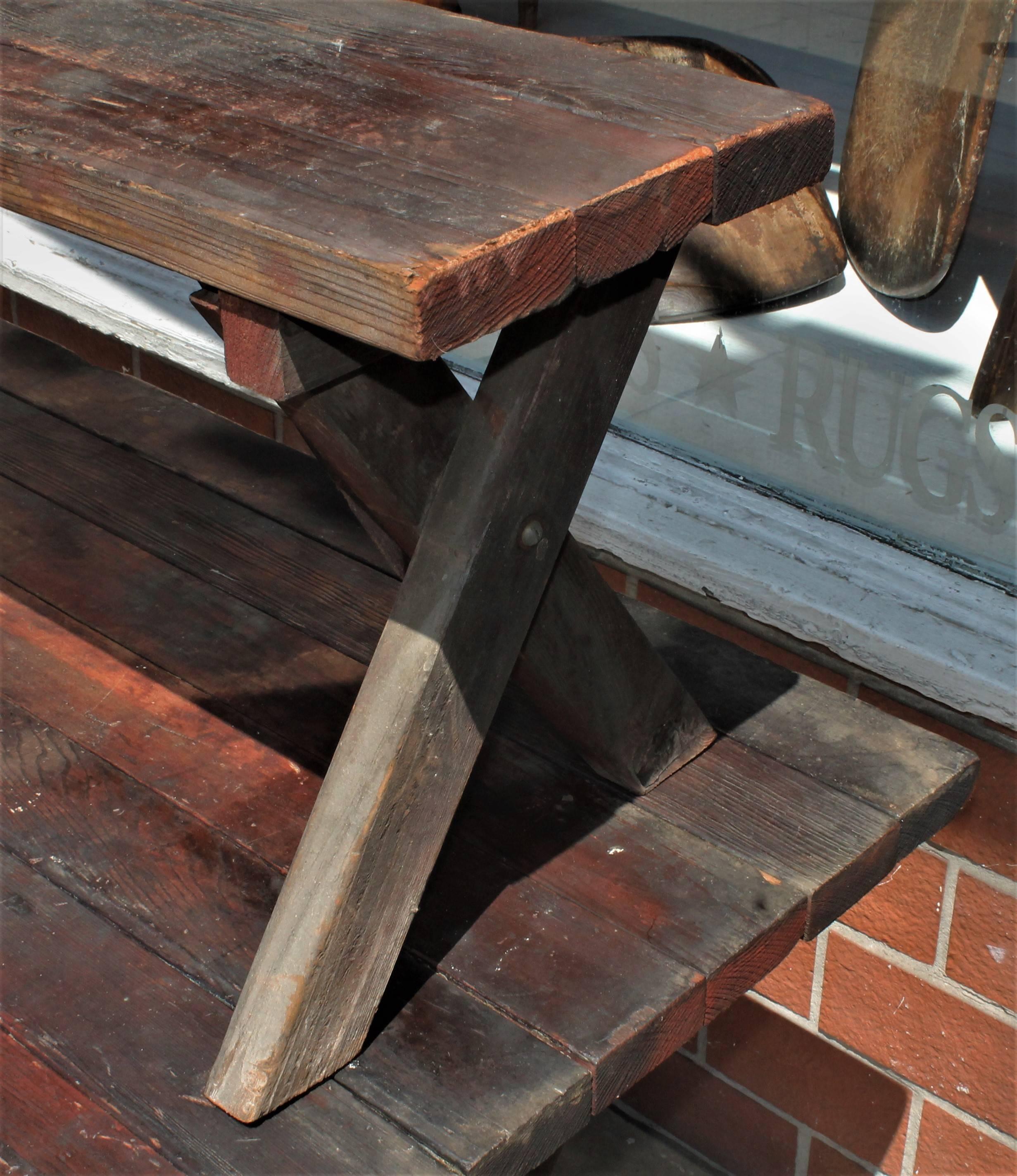 American Rustic Picnic Table and Matching Benches