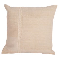 Rustic Pillow Case Made from a Retro Anatolian Linen Fabric Mid 20th C.