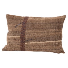 Rustic Pillow Case Made from a Vintage Un-Dyed Wool Coverlet, Mid 20th C