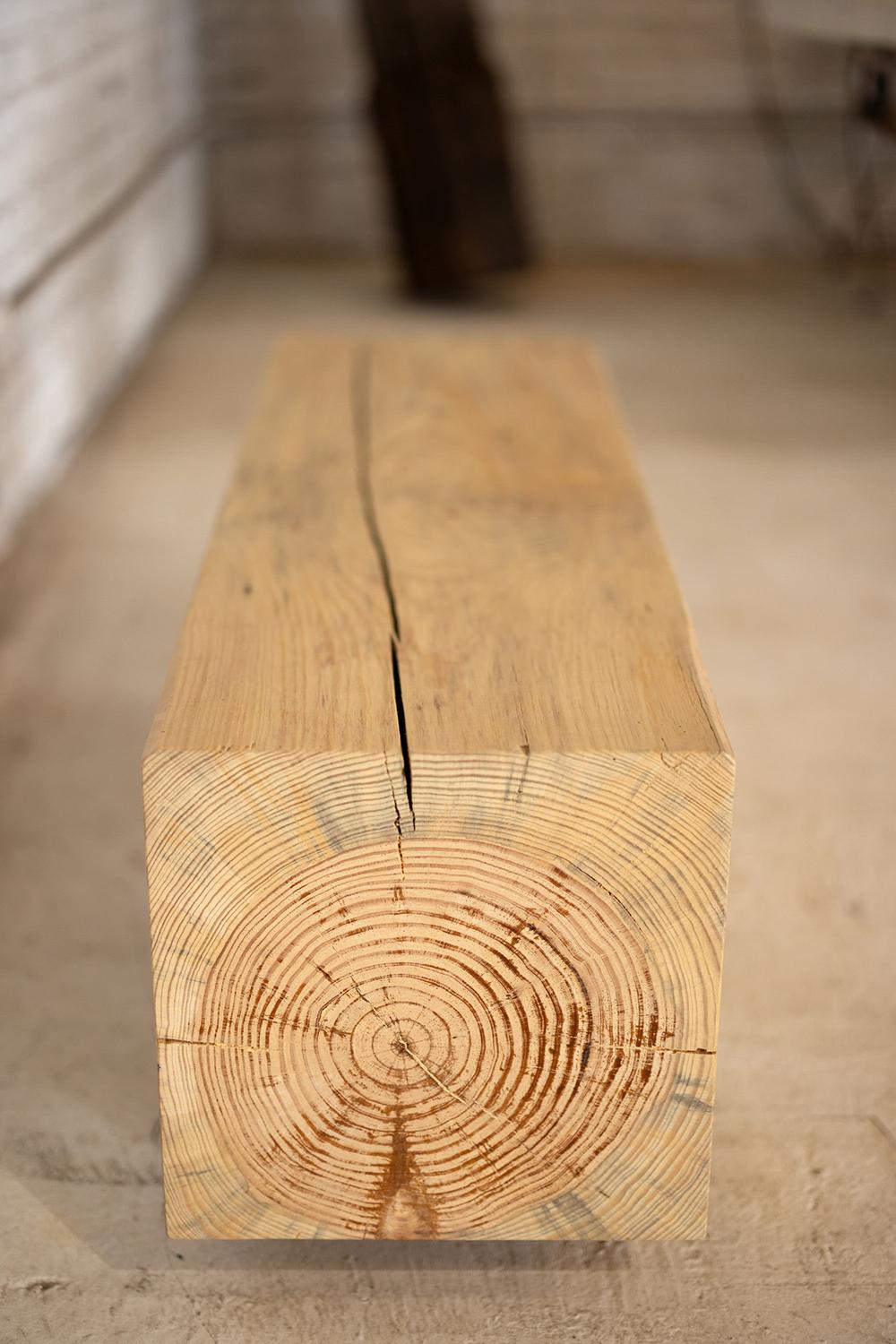 wood beam bench