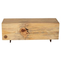 Banc rustique en pin et base en acier Corten d'Alabama Sawyer 4'