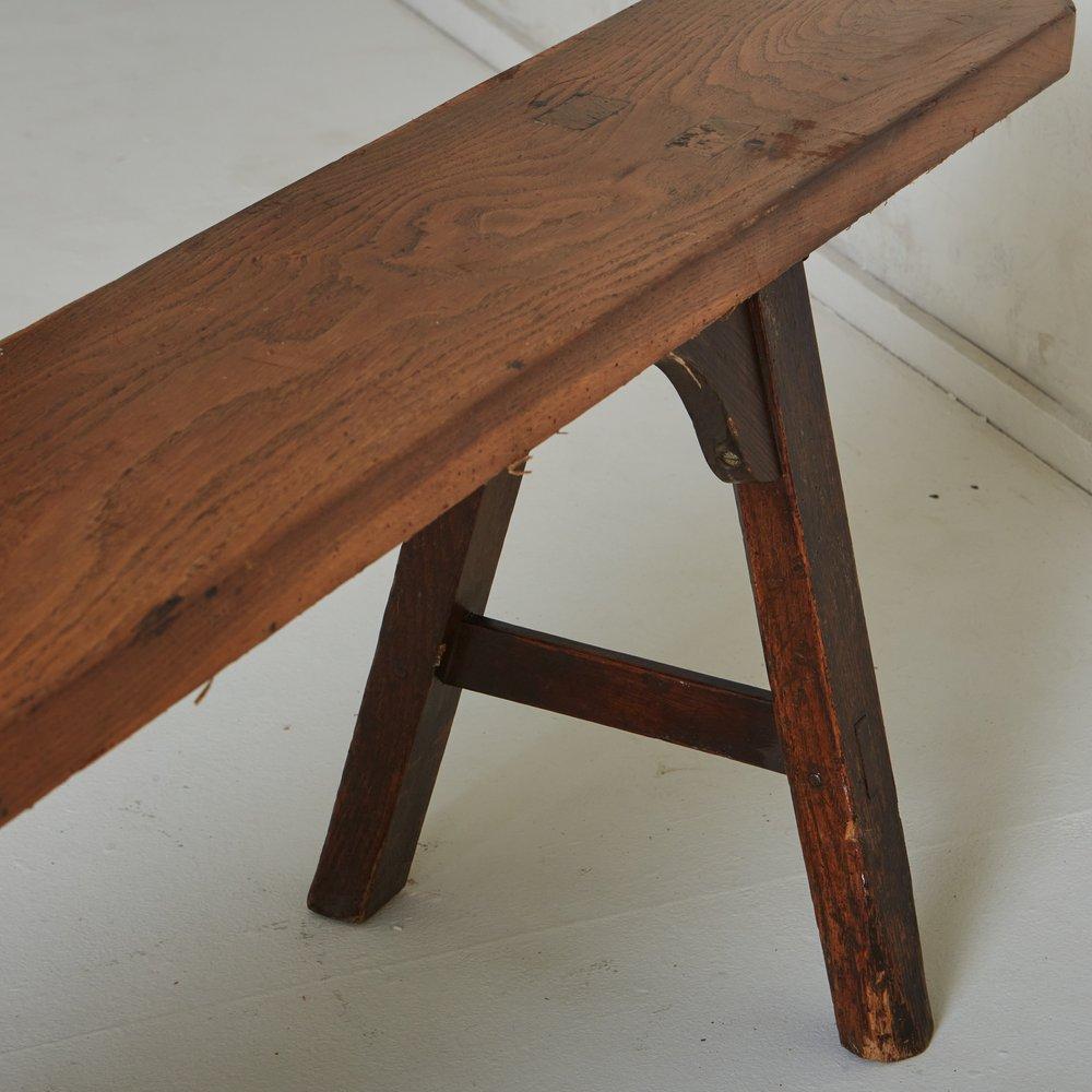 Rustic Pine Bench, France 1940s - 1 Available For Sale 8