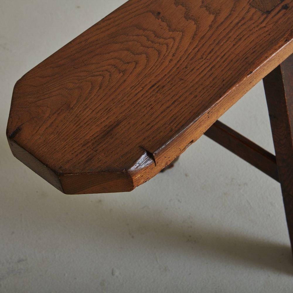 Rustic Pine Bench, France 1940s - 1 Available In Good Condition For Sale In Chicago, IL