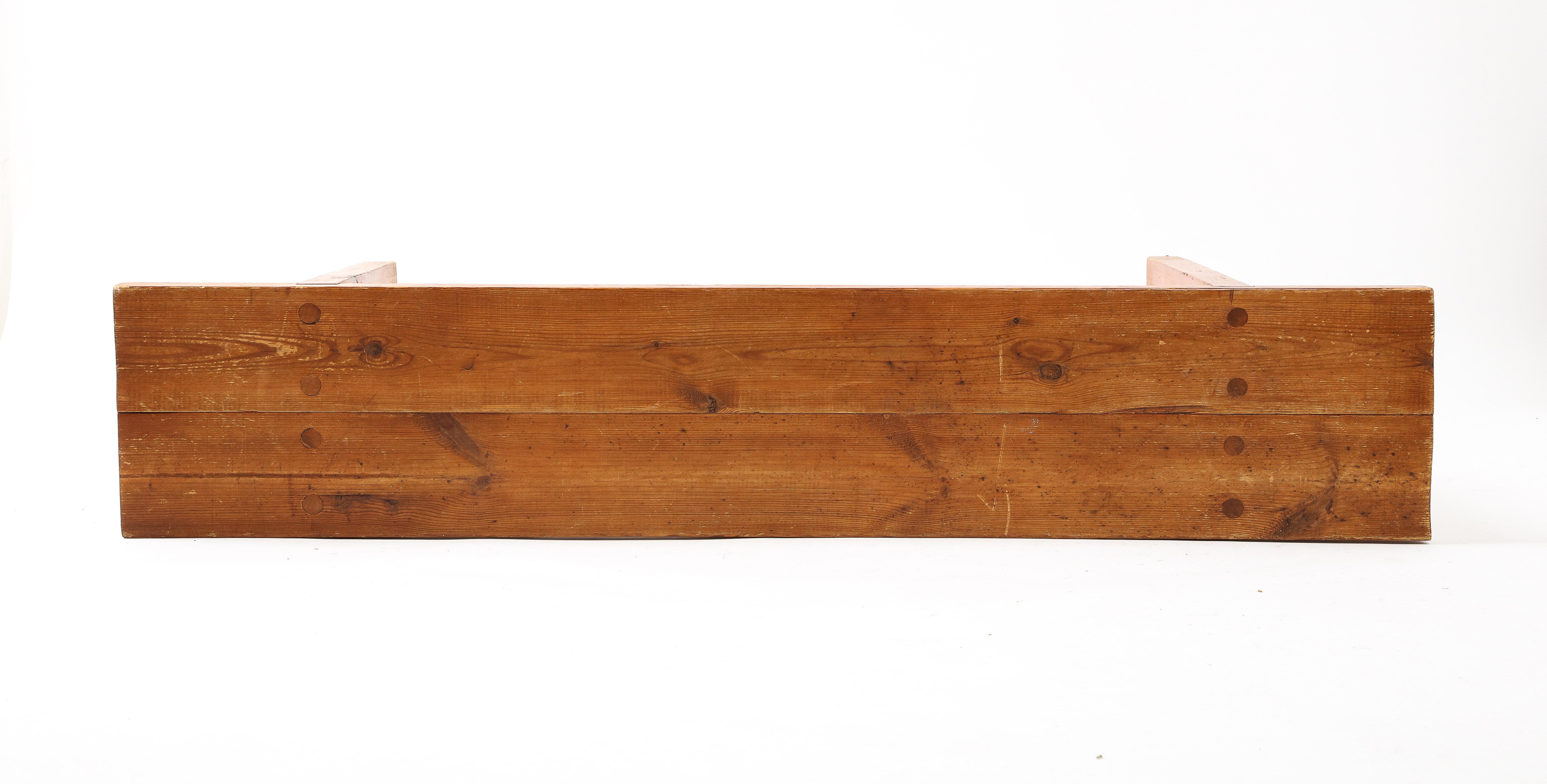 Rustic Pine Bench, France 1950s For Sale 8