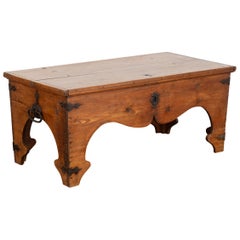Antique Rustic Pine Coffee Table With Hidden Storage, Sweden circa 1820