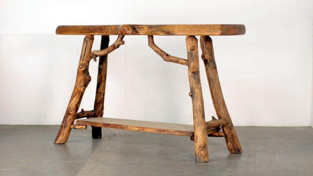 rustic pine console table