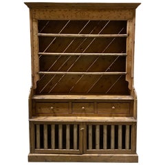 Rustic Pine Step Back Hutch Cupboard