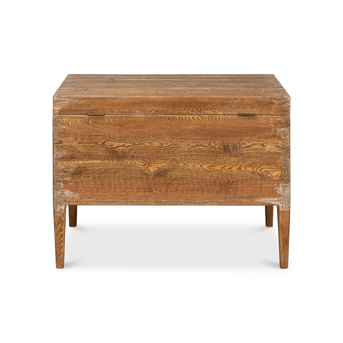 Rustic Pine Trunk Table For Sale 1