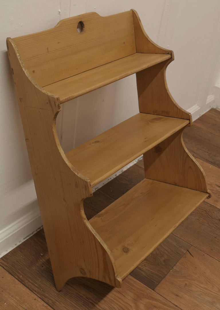 Rustic Pine Wall Hanging Book Shelf For Sale at 1stDibs