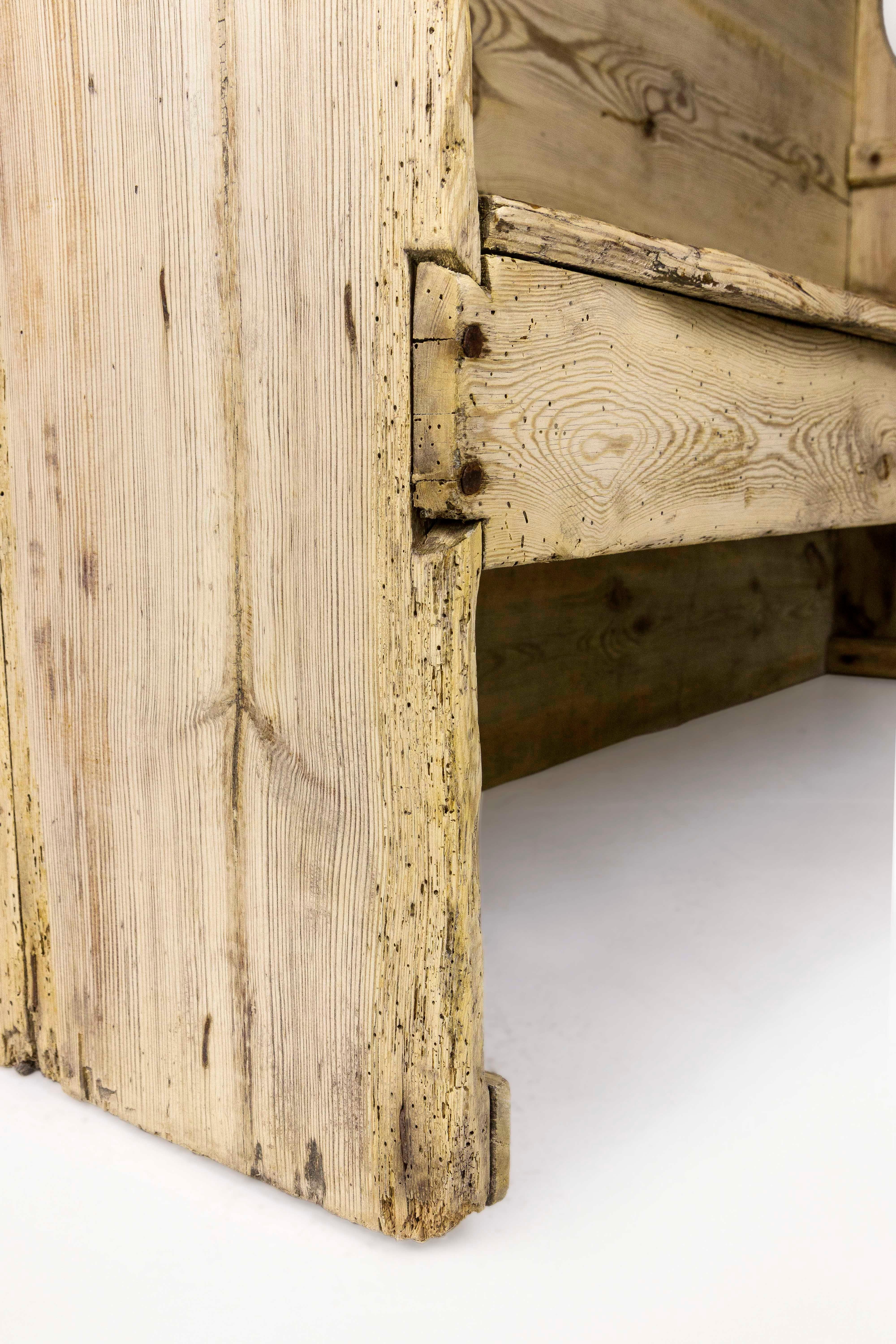 Rustic Pine Wood Bench, 19th Century, Spain 3