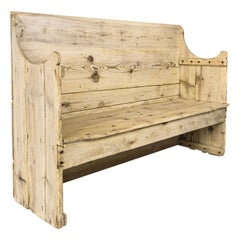 Rustic Pine Wood Bench, 19th Century, Spain
