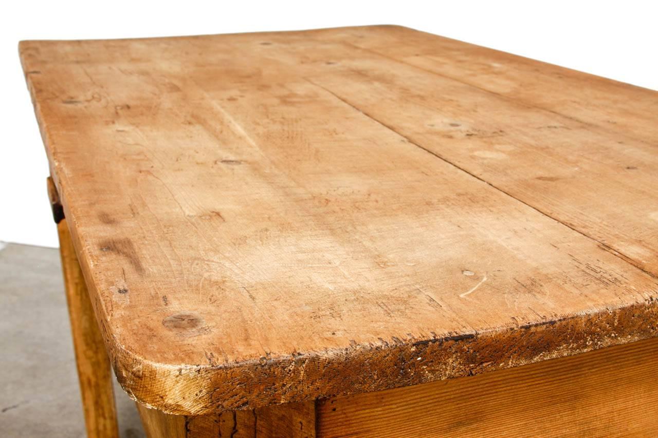19th Century Rustic Pine Work Table or Farmhouse Desk
