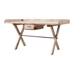 Vintage Rustic Pine Work Table or Gardening Table