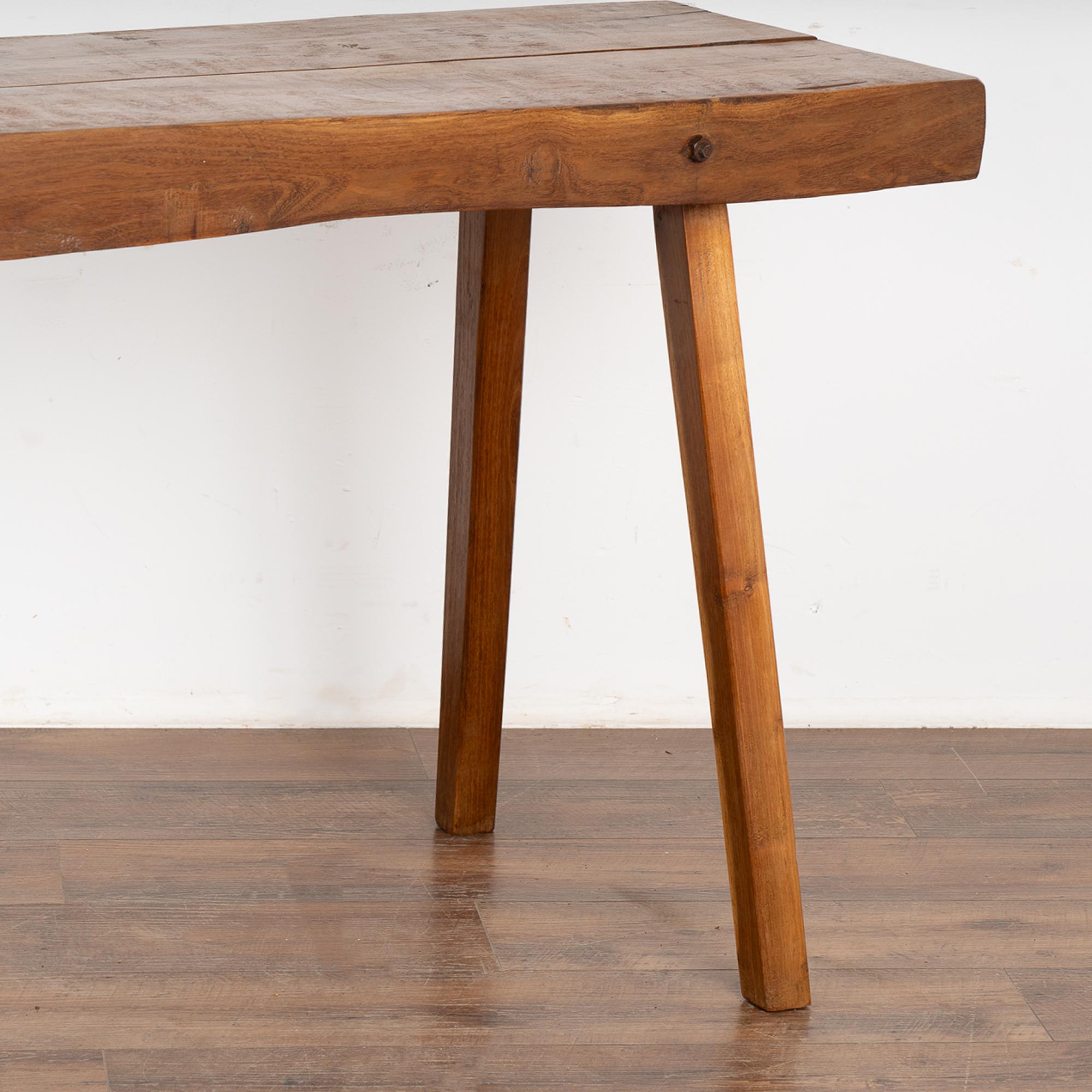 Iron Rustic Plank Console Table with Peg Legs, Hungary circa 1900's