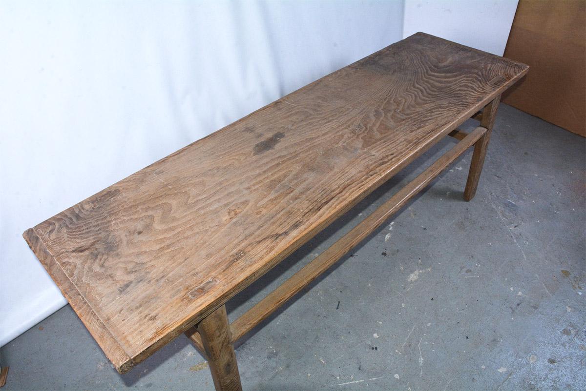 Chinese Rustic Plank Top Coffee Table