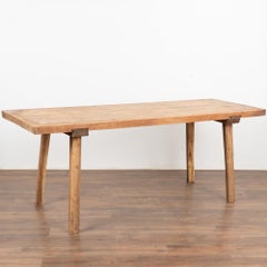 Rustic Plank Top Console Table With Peg Legs, Hungary circa 1900