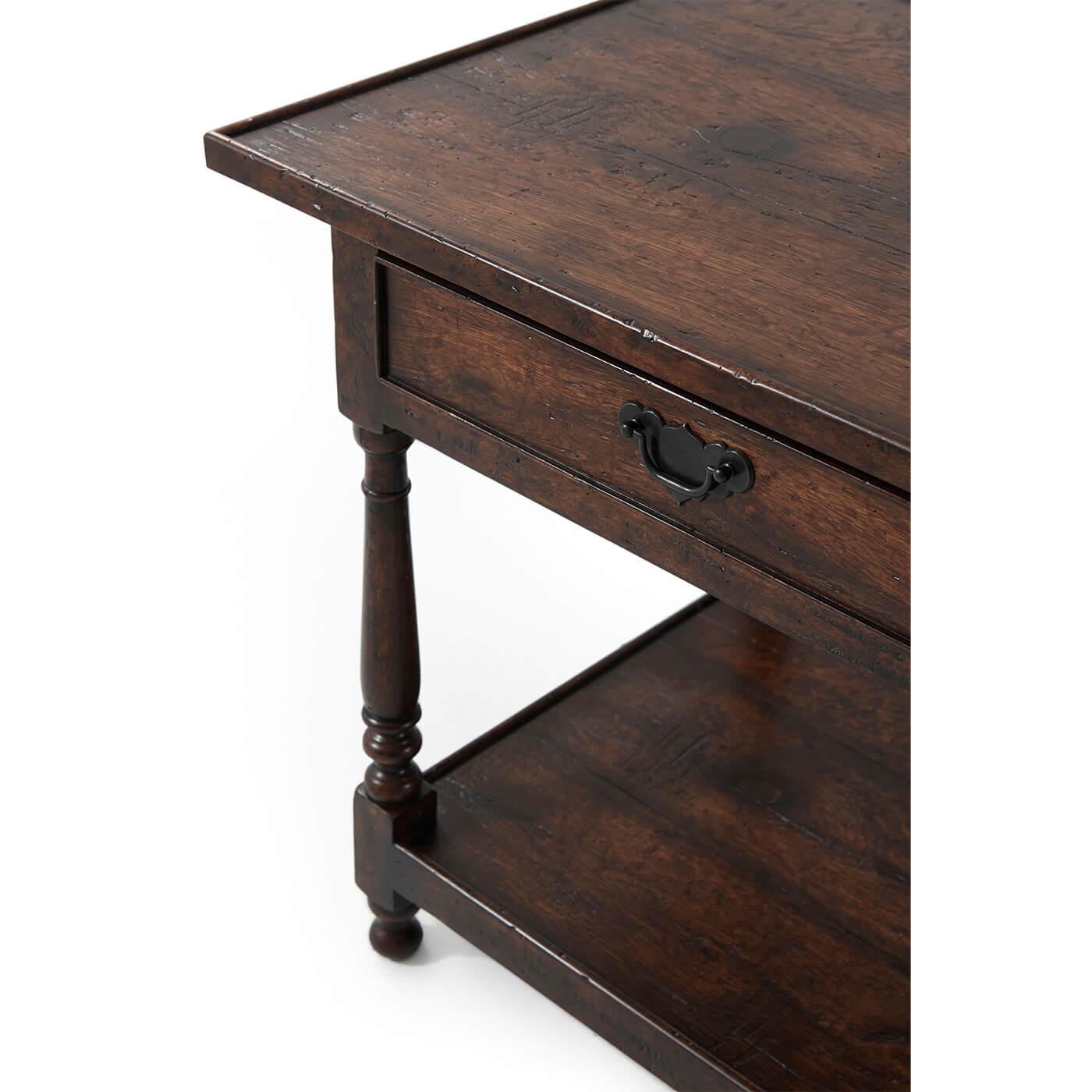 Contemporary Rustic Plank Top End Table For Sale