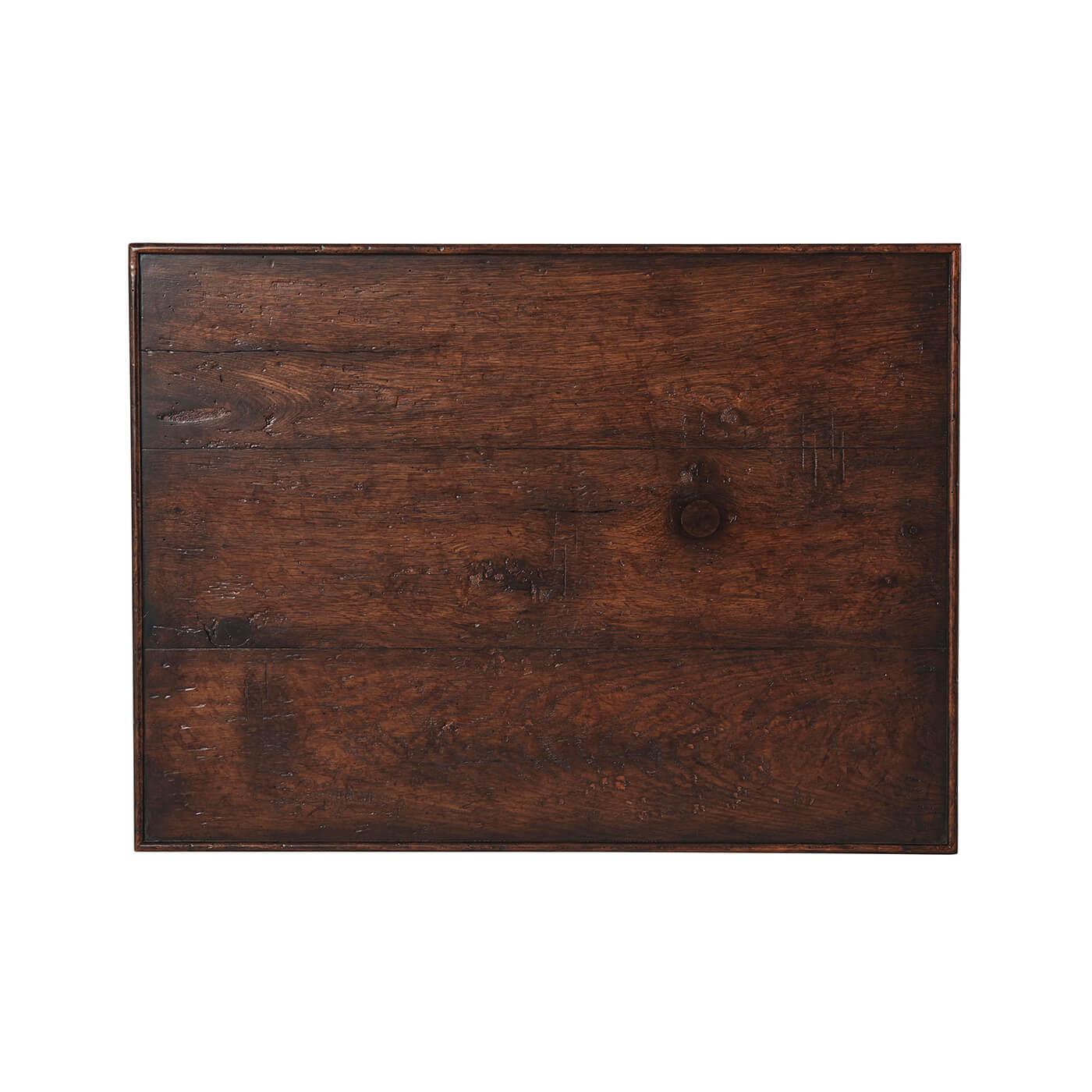 Wood Rustic Plank Top End Table For Sale