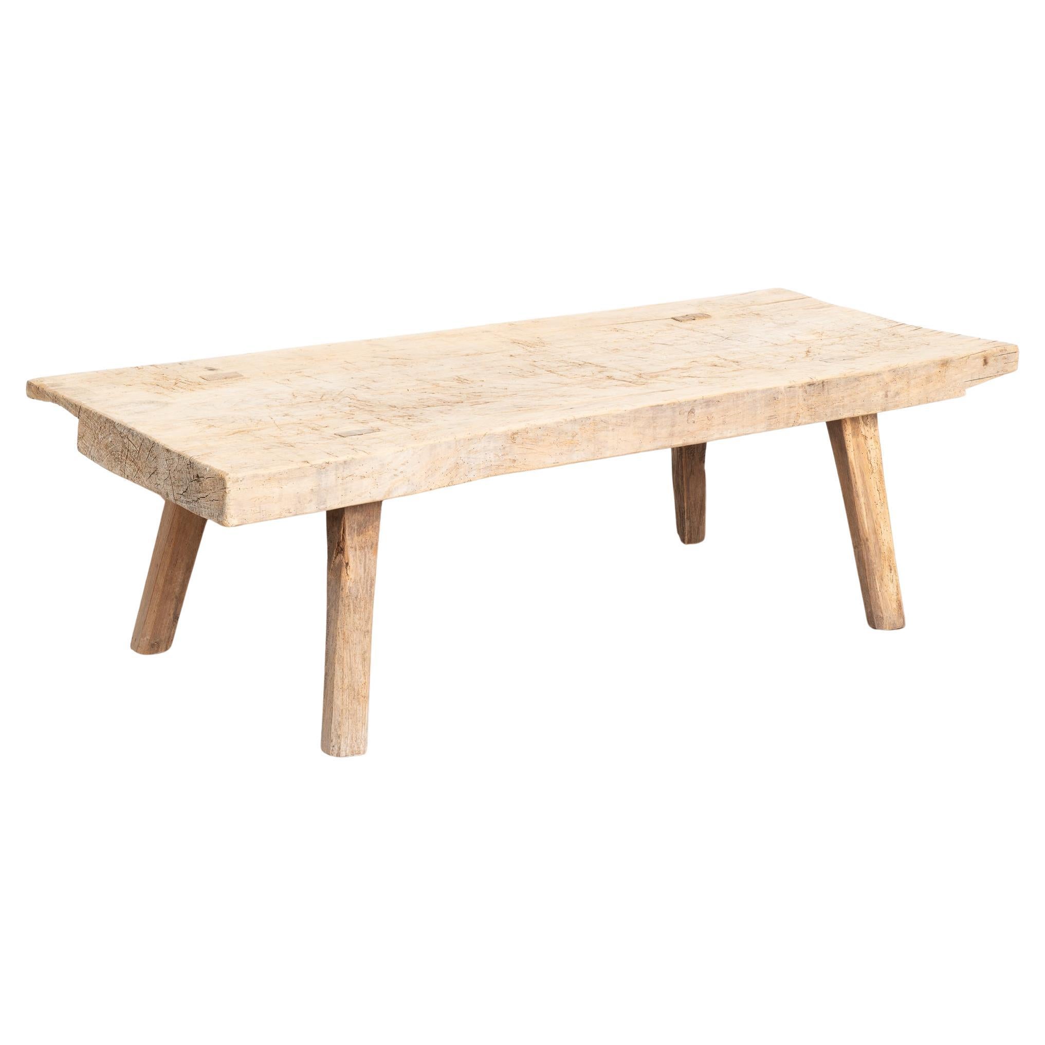 Rustic Plank Top Peg Leg Coffee Table, Hungary circa 1900 For Sale